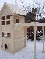 Дом для кошки уличный из массива сосны "Кошкин Дом №45"