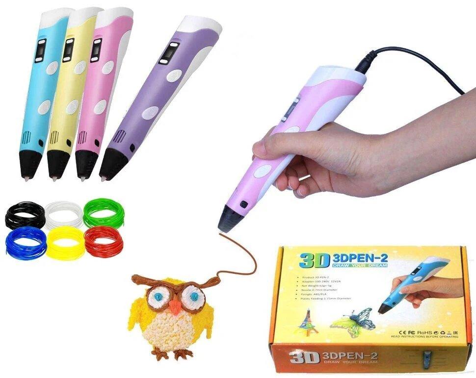 3D ручка Pen-2 c LCD дисплеем (фиолетовая) - фото 4 - id-p137845172