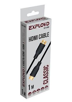 EX-K-992 Кабель HDMI-HDMI V1.4 1М круглый чёрный EXPLOYD