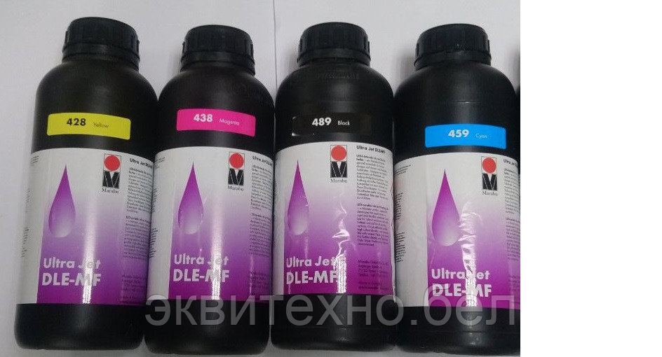 УФ-чернила для высокоскоростных UV принтеров Mimaki -Marabu Ultra Jet DLE-MF, CMYK, Flush 1л.