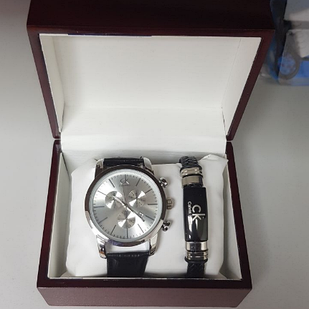 Мужской подарочный набор часы и браслет