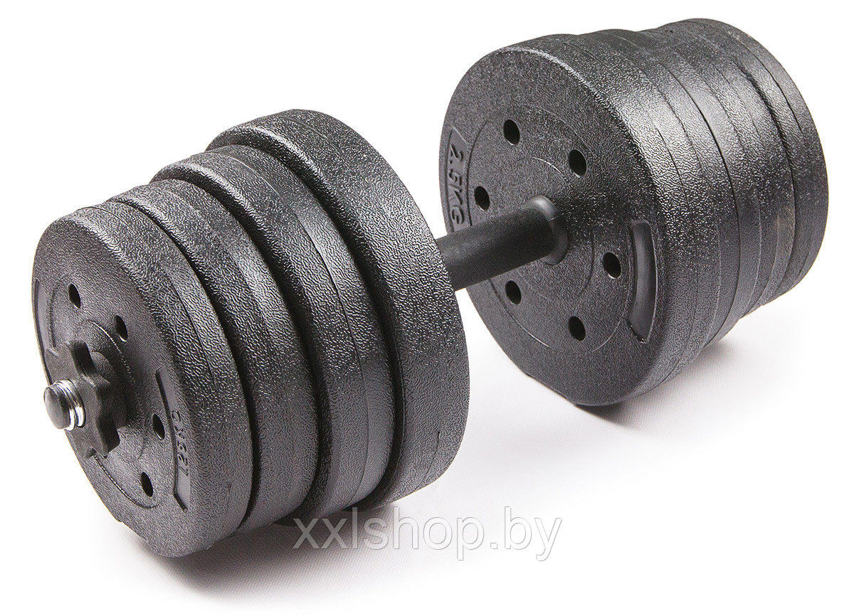 Набор композитных гантелей Trex Sport 30 кг с соединительным грифом - фото 2 - id-p137893931