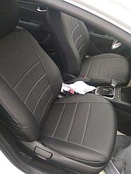 Чехлы для Peugeot 408 4d  (2012-) Sedan верх 40\60 без подлок. (цвет Черный \ Черный) (Petrov) Эко-кожа