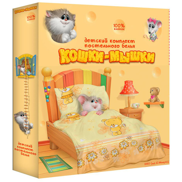 Детское постельное белье в кроватку «Кошки-мышки» Мишутки 228532 (Детский) - фото 2 - id-p137901461