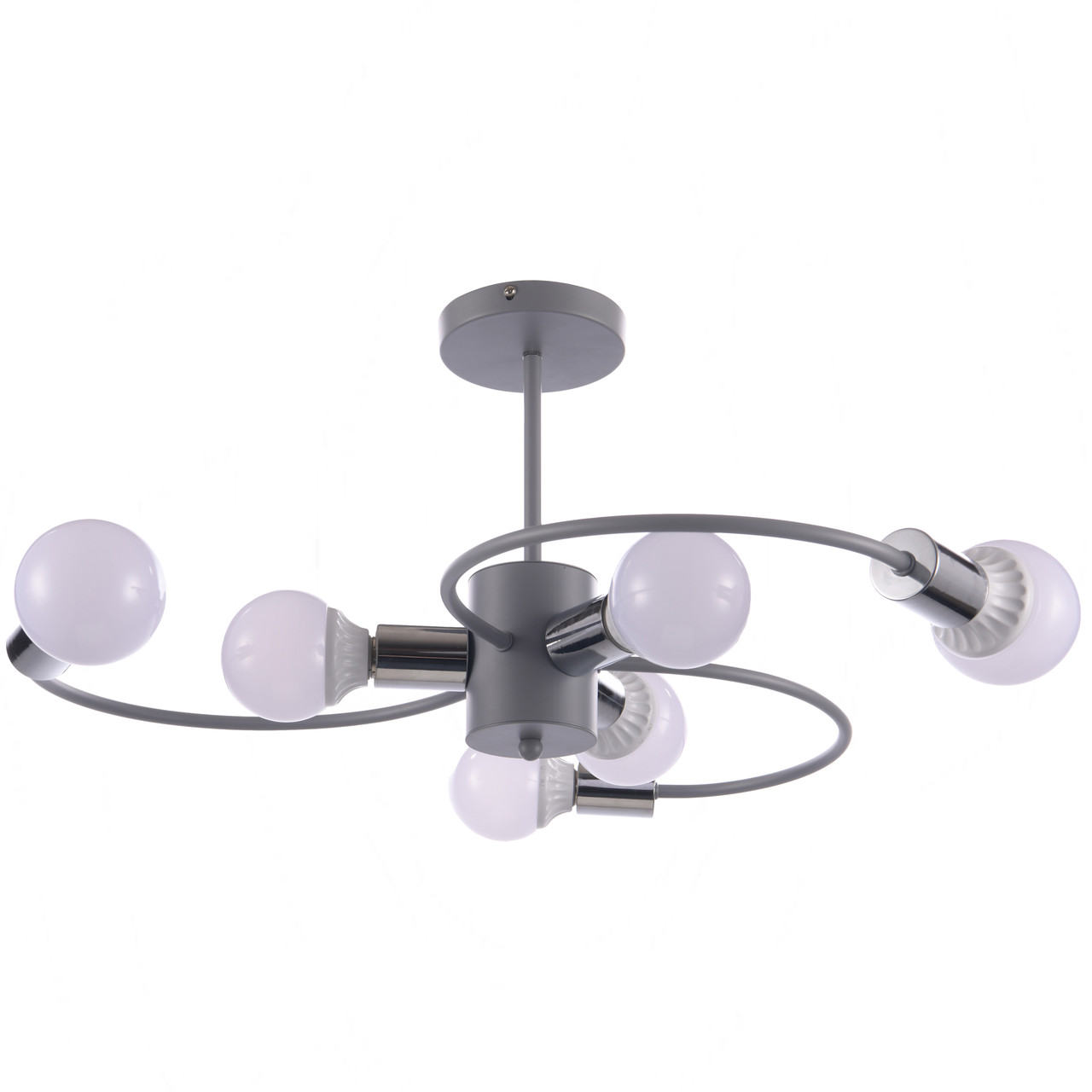 Люстра потолочная, светодиодная WINK MD3573/6B Gray+CH, LED E27x6x7W
