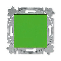 Выключатель одноклавишный ABB Levit зелёный / дымчатый чёрный