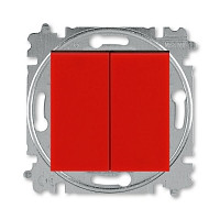 Выключатель двухклавишный ABB Levit красный / дымчатый чёрный - фото 1 - id-p137922750