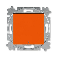 Выключатель одноклавишный с подсветкой ABB Levit оранжевый / дымчатый чёрный - фото 1 - id-p137922809