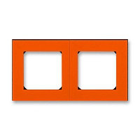 Рамка ABB Levit 2 поста оранжевый / дымчатый чёрный
