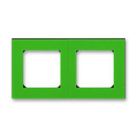 Рамка ABB Levit 2 поста зелёный / дымчатый чёрный