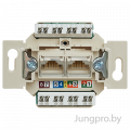 Розетка телефонная двойная RJ-11 4 конт.