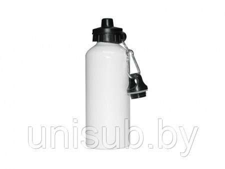 Бутыль металлическая белая 500 мл с двумя крышками - фото 1 - id-p137912585