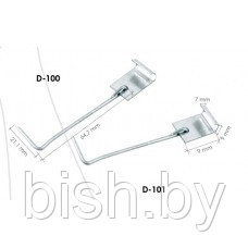 Клямер Wabis для рядовой цементно-песчаной черепицы (ЗАБУДОВА), D-BR100, 100шт/уп