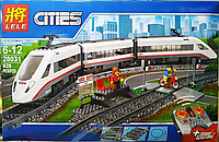 28031 Конструктор Lele Cities ''Pадиоуправляемый cкоростной пассажирский поезд'', 628 деталей, аналог LEGO