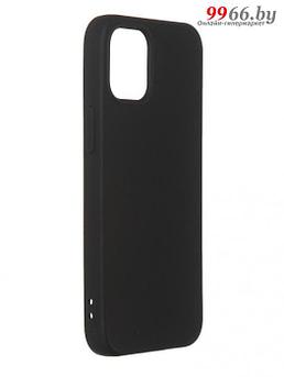 Чехол DF для iPhone 12 mini с микрофиброй Silicone Black iOriginal-04