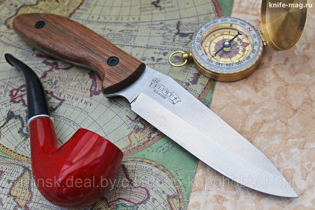 Туристический нож Kizlyar Supreme Flint AUS-8 Satin - фото 2 - id-p137947323