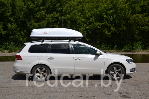 Автобокс на крышу Белый Turino Sport (480 л) Аэродинамический - фото 5 - id-p137949531