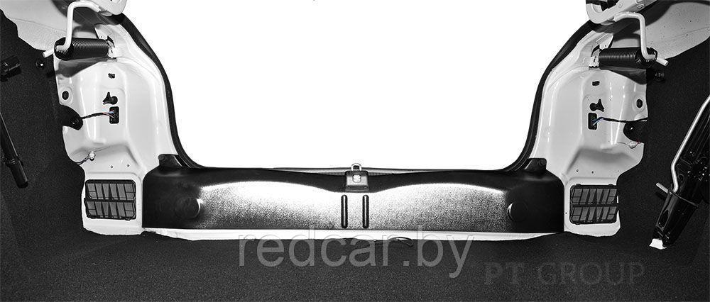 Накладка в проем багажника (черное тиснение) (ABS) PT GROUP (Россия) ОРИГИНАЛ для Renault LOGAN с 2014 - фото 2 - id-p137949688