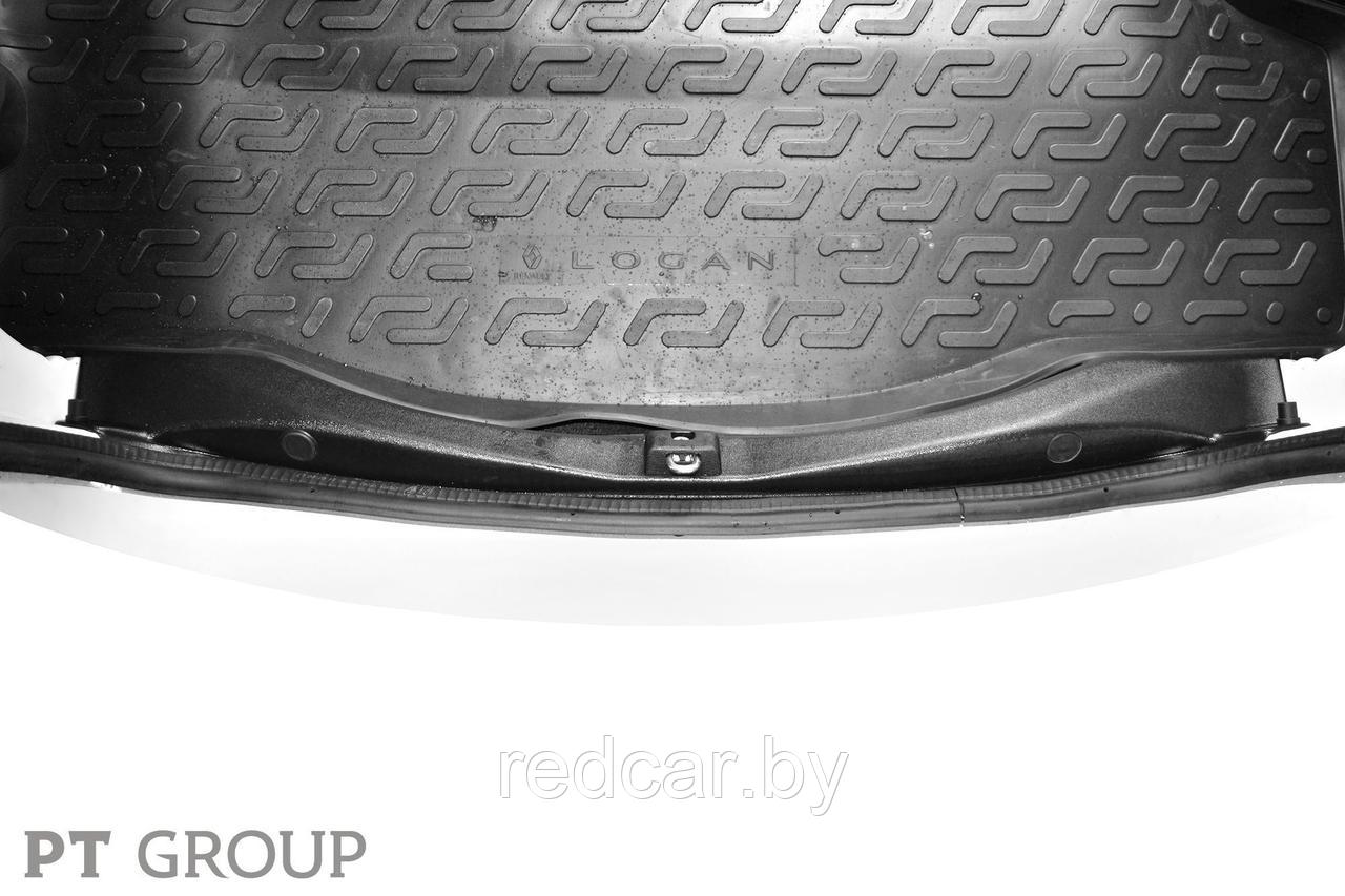 Накладка в проем багажника (черное тиснение) (ABS) PT GROUP (Россия) ОРИГИНАЛ для Renault LOGAN с 2014 - фото 4 - id-p137949688