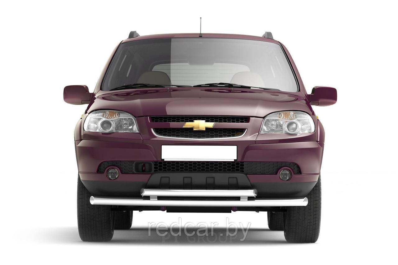 Защита переднего бампера двойная 63/51 мм (НПС) Chevrolet NIVA с 2009-2020/ LADA NIVA 2020- - фото 2 - id-p137949785
