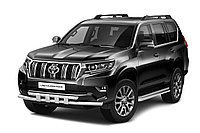 Защита переднего бампера двойная с пластинами 63/63 мм (НПС) Toyota LAND CRUISER PRADO 150 с 2017