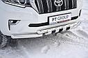 Защита переднего бампера двойная с зубьями 63/63мм (НПС) Toyota LAND CRUISER PRADO 150 с 2017, фото 2