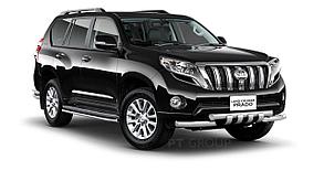 Защита переднего бампера двойная с зубьями 63/63мм (НПС) Toyota LAND CRUISER PRADO 150 2013-2016