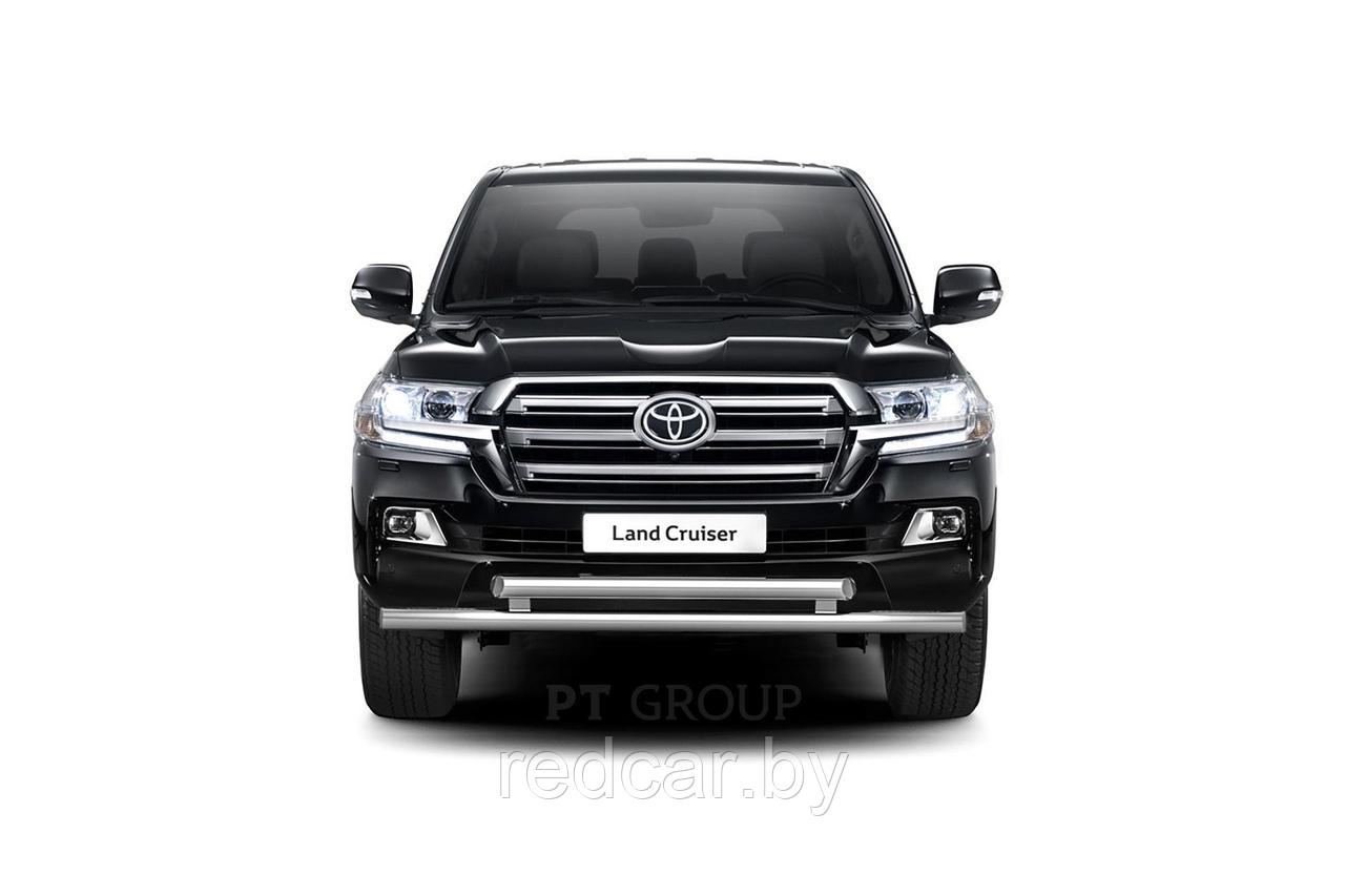 Защита переднего бампера двойная 63/63мм (НПС) Toyota LAND CRUISER 200 с 2014