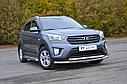 Защита переднего бампера двойная 63/63 мм (НПС) Hyundai CRETA 2016, фото 2