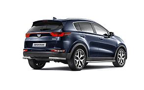 Защита заднего бампера угловая 63мм (НПС) KIA Sportage 2016-2018