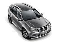 Защита порогов "Эстонец" с алюминиевой площадкой 51 мм (НПС) Nissan Terrano с 2014