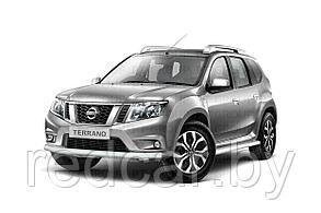 Защита порогов с алюминиевой площадкой 51 мм (ППК) Nissan Terrano с 2014