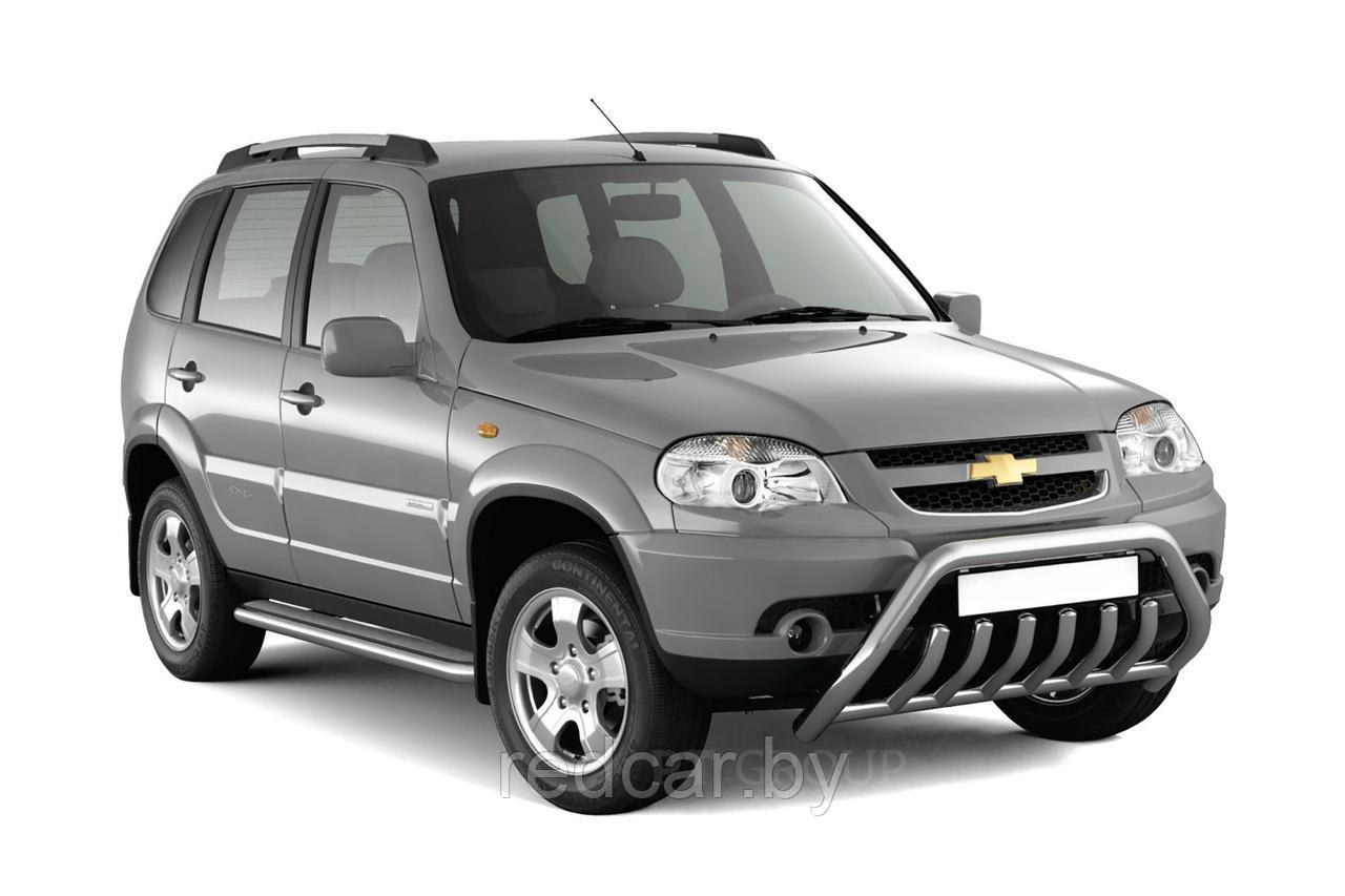 Защита порогов с алюминиевой площадкой 51 мм (НПС) Chevrolet NIVA с 2009-2020/ LADA NIVA 2020- - фото 3 - id-p137949933