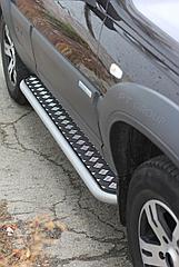 Защита порогов с алюминиевой площадкой 51 мм (ППК) Chevrolet NIVA с 2009