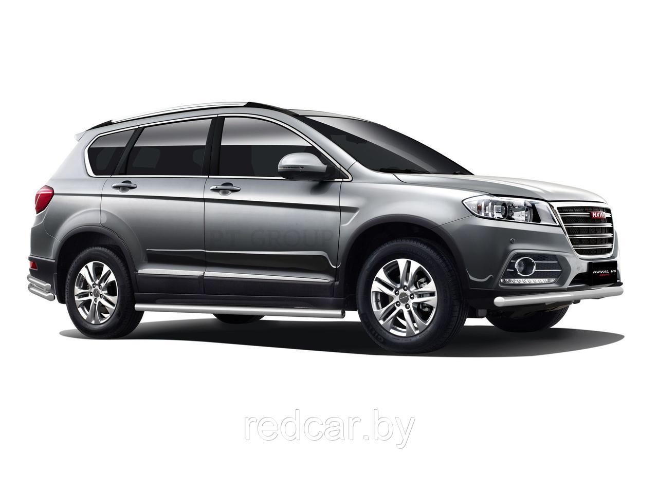 Защита порогов прямая 63 мм (НПС) HAVAL H6 с 2014