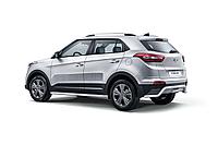 Защита порогов с алюминиевой площадкой 51 мм НПС Hyundai CRETA с 2016