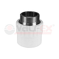 Муфта ПП с латунной нар.рез. 20х1/2" белая Valfex