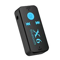 Аудио приемник с микрофоном для дома или автомобиля Bluetooth v4.2 Handsfree X6, картридер TF, черный 555026