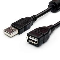 Кабель - удлинитель USB2.0, папа-мама, 1,5 метра, черный 555114