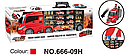 Набор JINJIA TOYS Автовоз с машинками и дорожными знаками Пожарные 666-09H (ВТ), фото 2