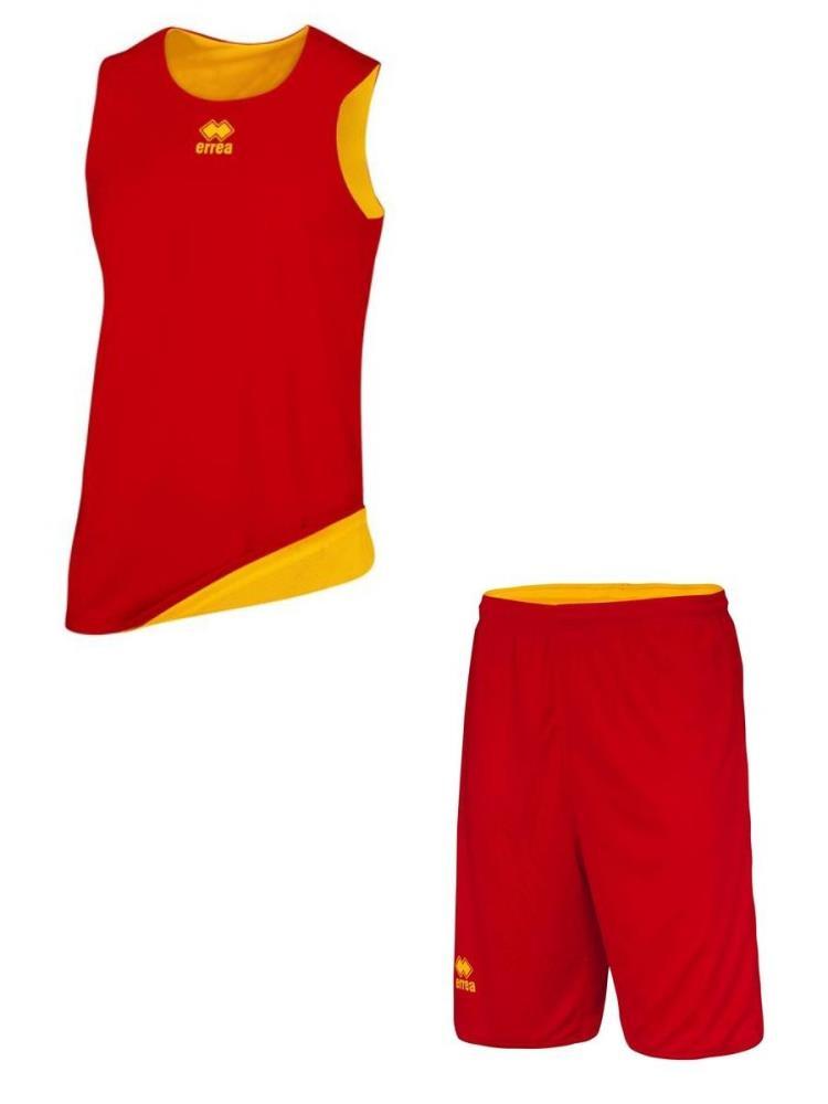 Комплект баскетбольной формы, двусторонний ERREA CHICAGO + CHICAGO Красный-желтый - фото 1 - id-p138115495