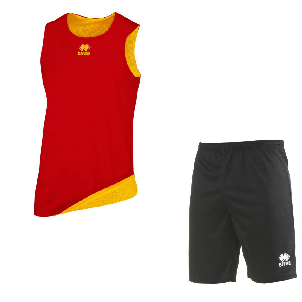 Комплект баскетбольной формы, двусторонний ERREA CHICAGO + MAXI SKIN Красный-желтый-черный