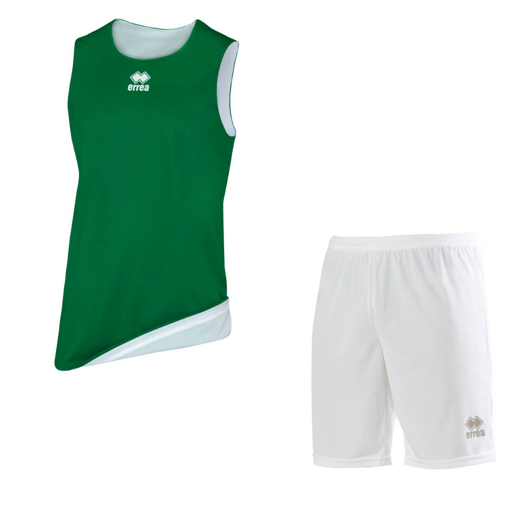 Комплект баскетбольной формы, двусторонний ERREA CHICAGO + MAXI SKIN Белый-зеленый
