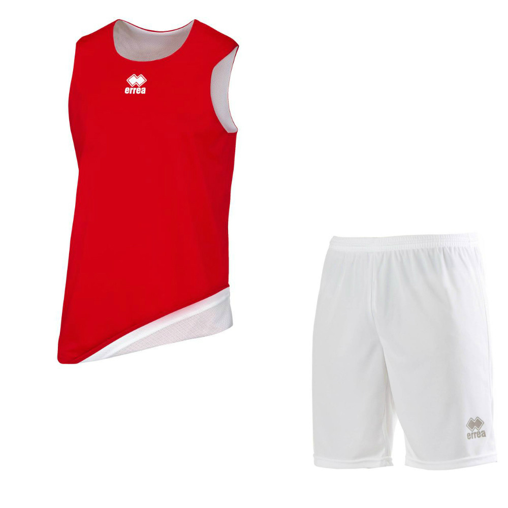Комплект баскетбольной формы, двусторонний ERREA CHICAGO + MAXI SKIN Белый-красный