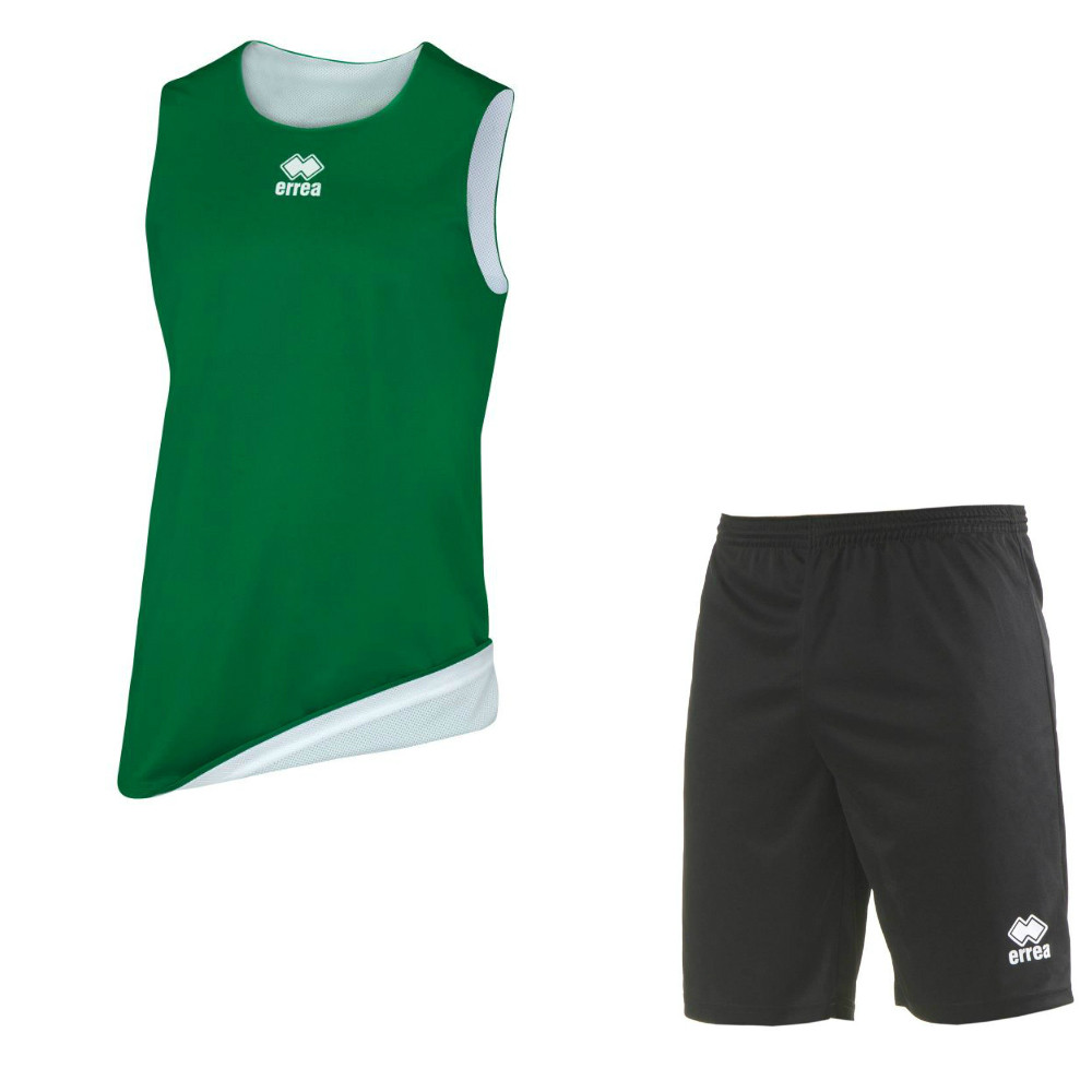 Комплект баскетбольной формы, двусторонний ERREA CHICAGO + MAXI SKIN Зеленый-белый-черный - фото 1 - id-p138117214