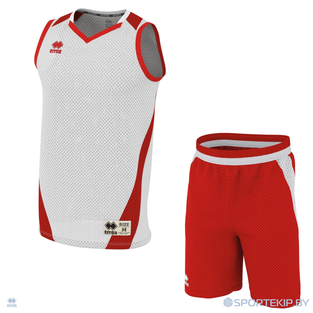 Комплект баскетбольной формы ERREA ALLEN + ALLEN Белый-красный 2