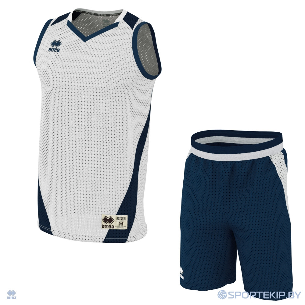 Комплект баскетбольной формы ERREA ALLEN + ALLEN Белый-темно-синий 2