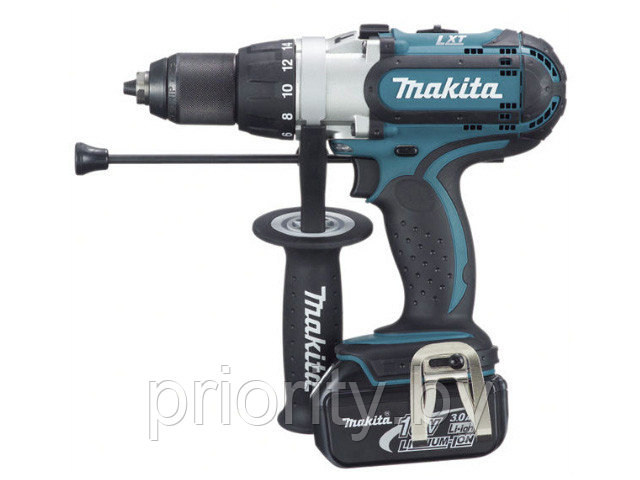 Аккум. ударная дрель-шуруповерт MAKITA DHP 451 RFE в чем. (18.0 В, 2 акк., 3.0 А/ч Li-Ion, 3 скор., 80 Нм,