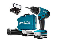 Аккум. дрель-шуруповерт MAKITA DF 347 DWE X8 в чем. (14.4 В, 2 акк., 1.5 А/ч Li-Ion, 2 скор., 23 Нм, шурупы до