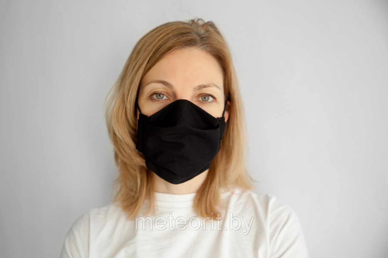 Повязка (маска) защитная многоразовая (х/б) черная